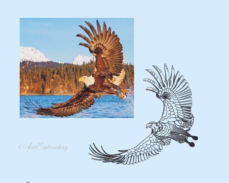 Flying eagle machine jessecmault design in five sizes etsy Flying eagle machine jessecmault design in five sizes etsy