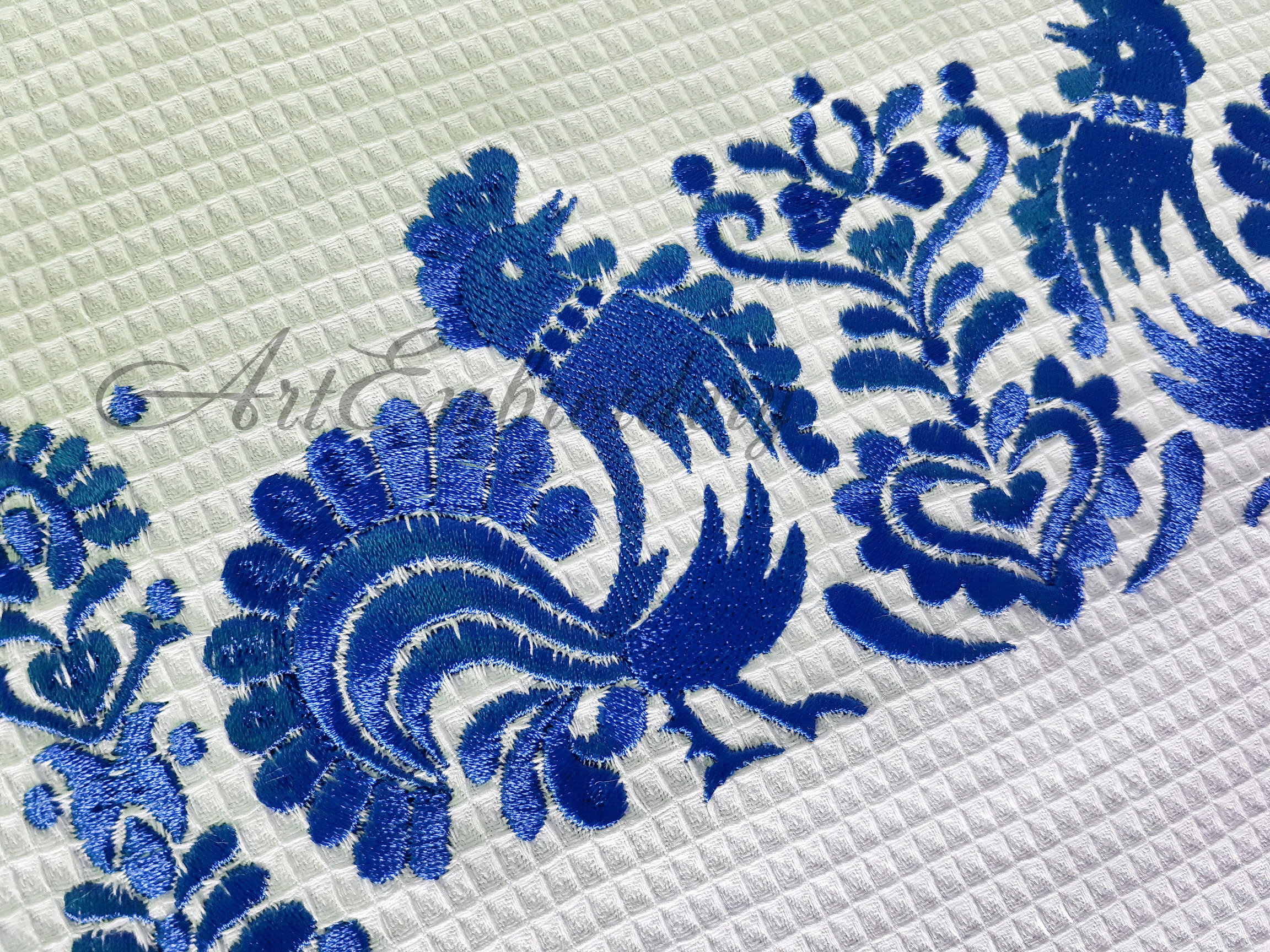 Czech Modrotisk Embroidery Designs: Folk Roosters and Flowers (up