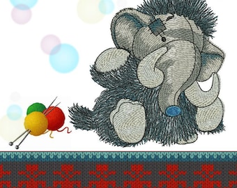 Mammoth "Needles" - Machine Embroidery Designs Set for a Babies and Children of a series "Old Toy"