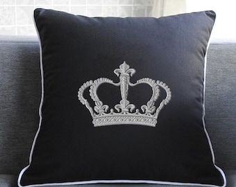 Machineborduurontwerp kroon: vorstelijke kunst (4 x 4 en 5 x 7 hoepels) (digitale download)