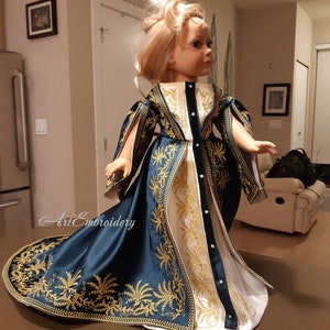 19th Century Court Dress for Doll  - Machine Embroidery Designs Set for mixed up hoops