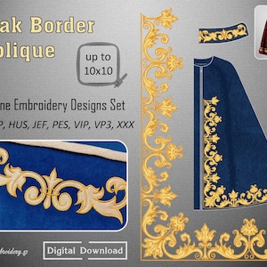 Cloak Border Embroidery Designs: 16th Century Applique (Digital File)