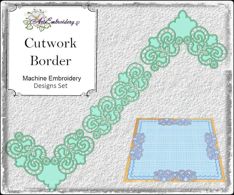 Cutwork Border and Corners Set Richelieu Machine Embroidery Etsy