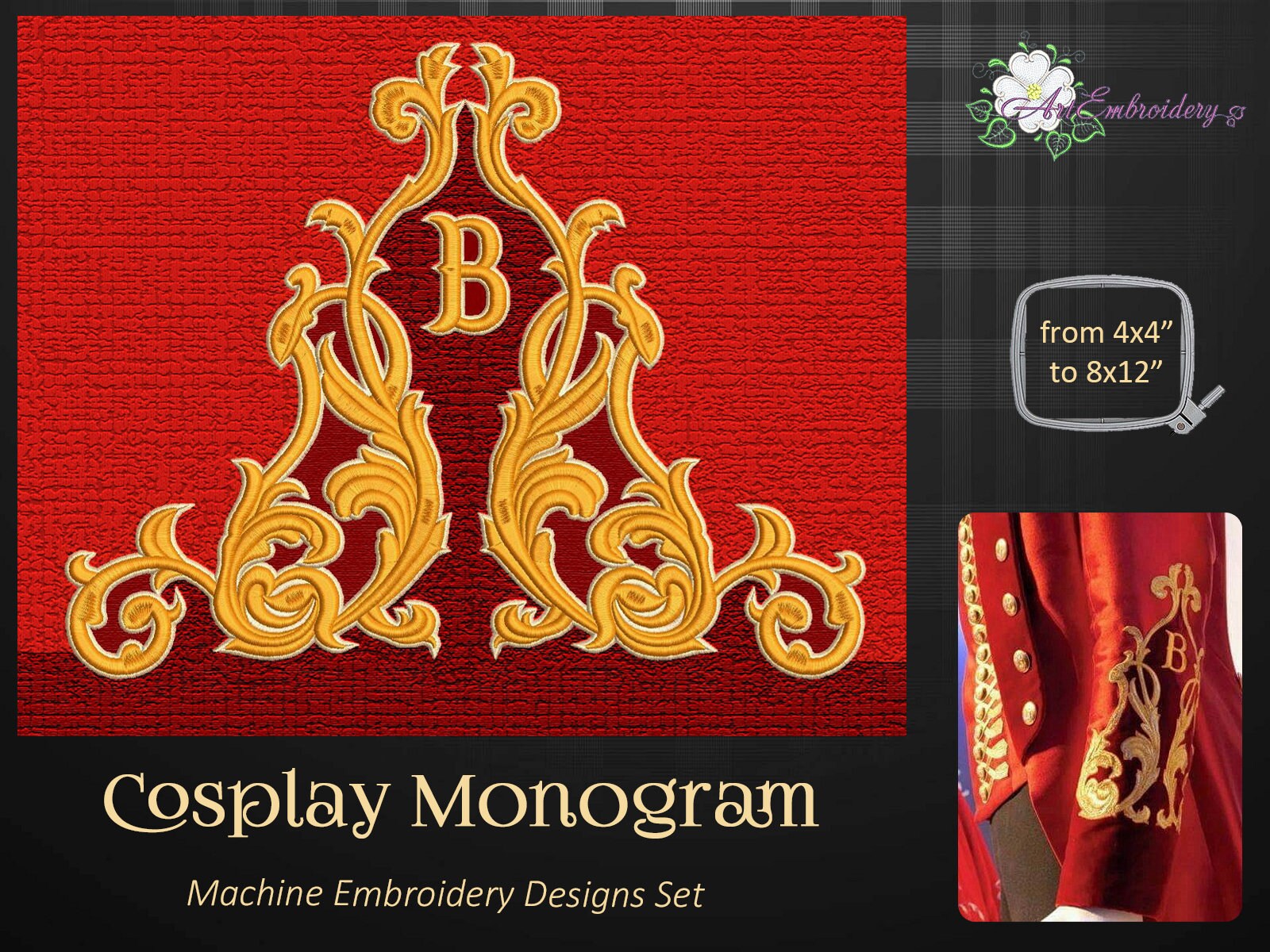 Cosplay Base and B Monogram - Machine Embroidery Designs Set