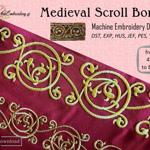 Medieval Scroll Border - Machine Embroidery Historical Designs Set for hoop from 4x4&quot; to 8x12&quot;