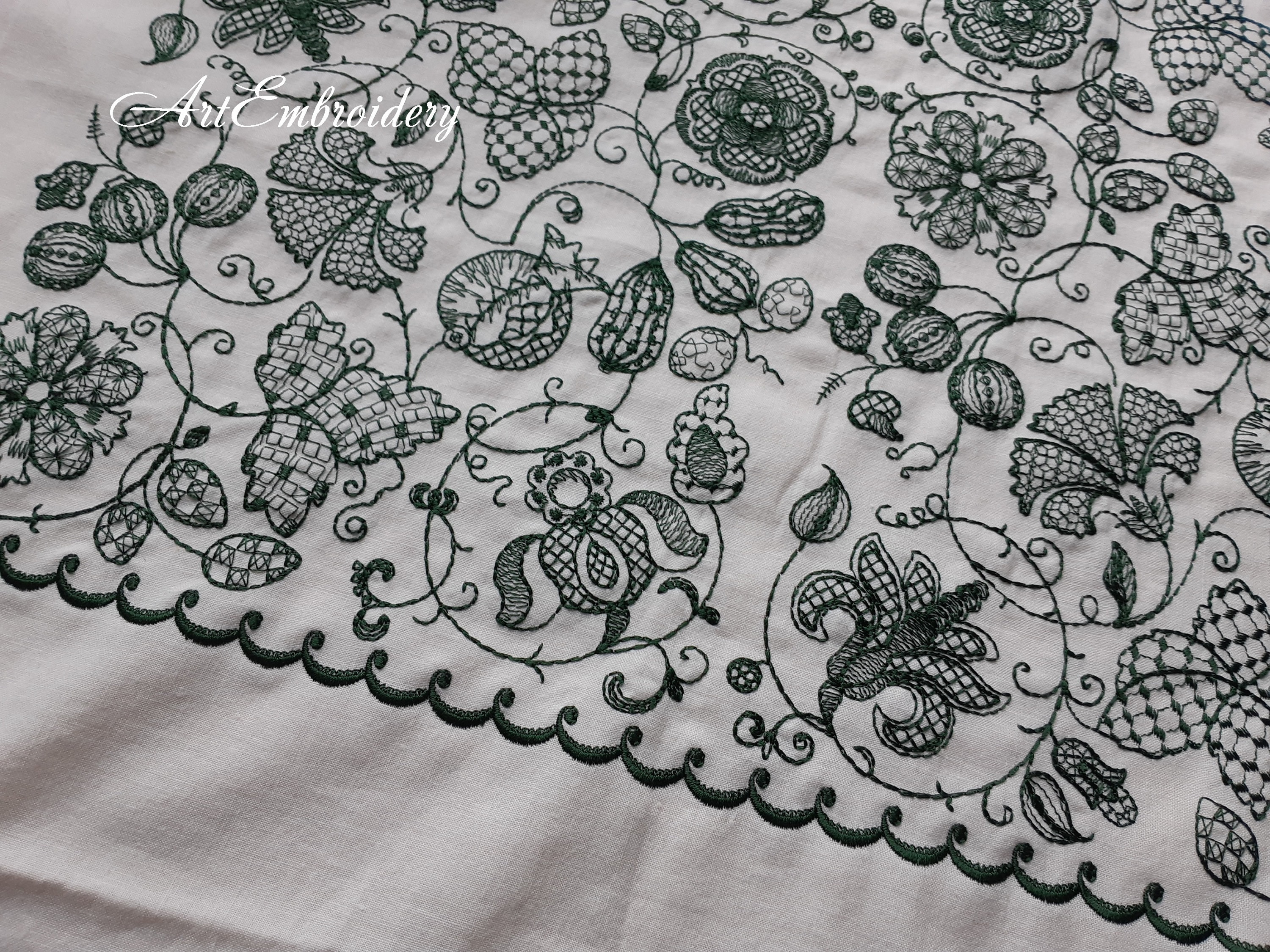 Elizabethan Blackwork Fabric Machine Embroidery Designs for Etsy