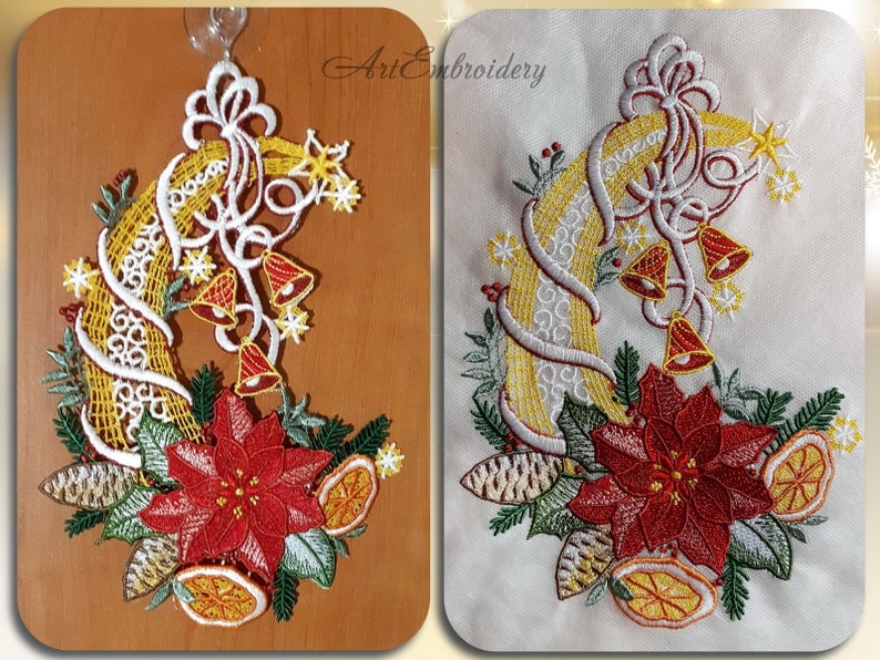 Fsl poinsettia christmas star machine jessecmault  etsy