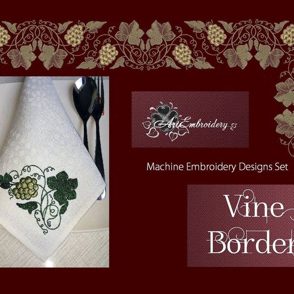 Vine Borders and Corner - Machine Embroidery Designs Set