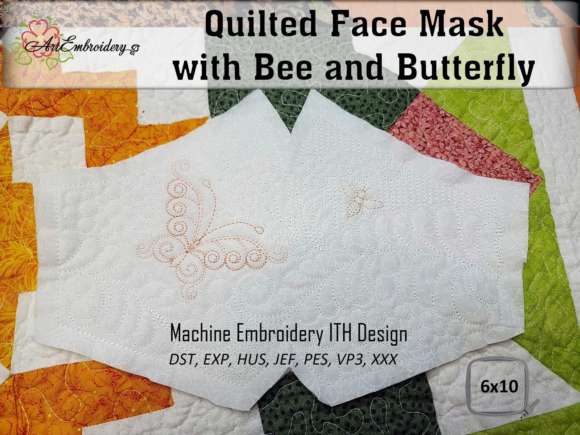ITH Butterfly mask applique design Machine embroidery design.