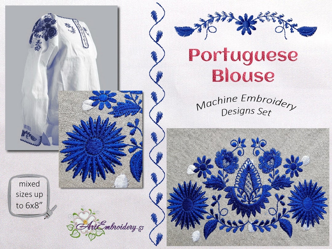 Portuguese Embroidery for Blouse Folk Costume Machine Embroidery