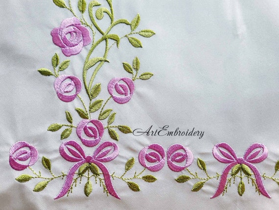 Roses Mittens Machine Embroidery Designs: 18th Century Costume