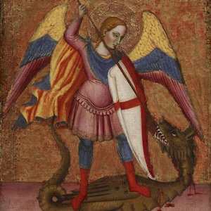 Archangel Michael Slaying the Dragon Machine Religious Embroidery Design in 3 sizes for hoop 5x7, 6x8 and 6x10 image 9