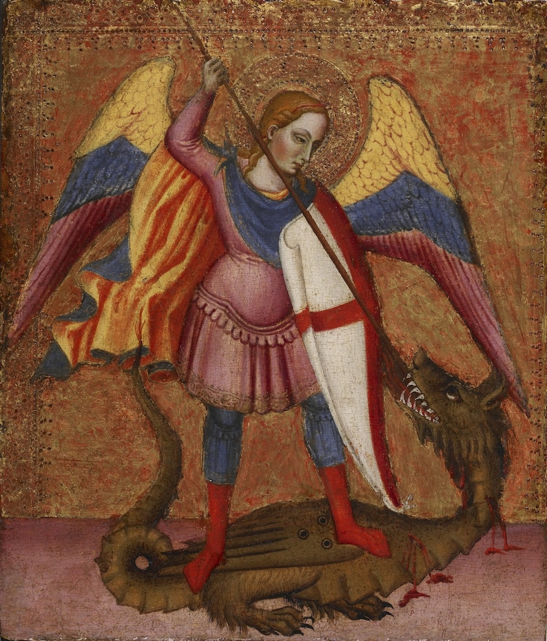 Archangel Michael Slaying the Dragon Machine Religious Embroidery Design in 3 sizes for hoop 5x7, 6x8 and 6x10 image 9