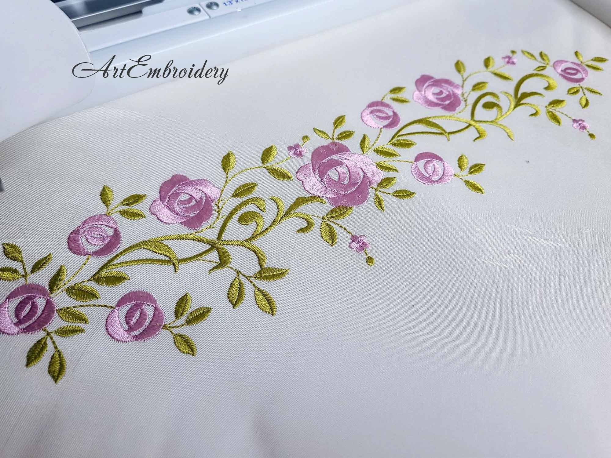 Roses Mittens Machine Embroidery Designs: 18th Century Costume