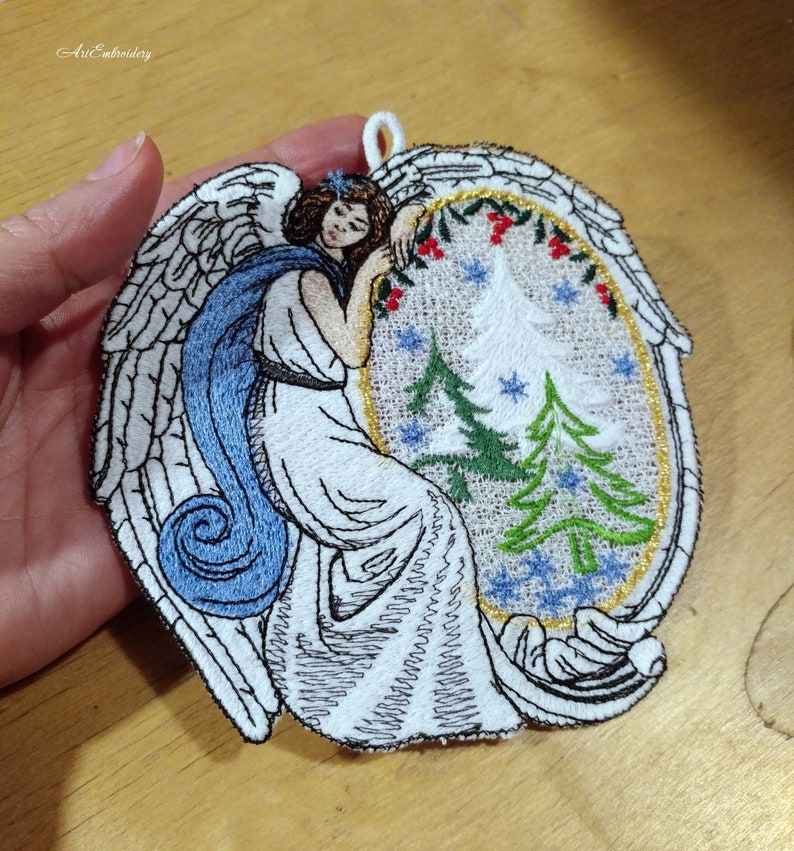 FSL Winter Angel Machine Embroidery Freestanding Lace | Etsy