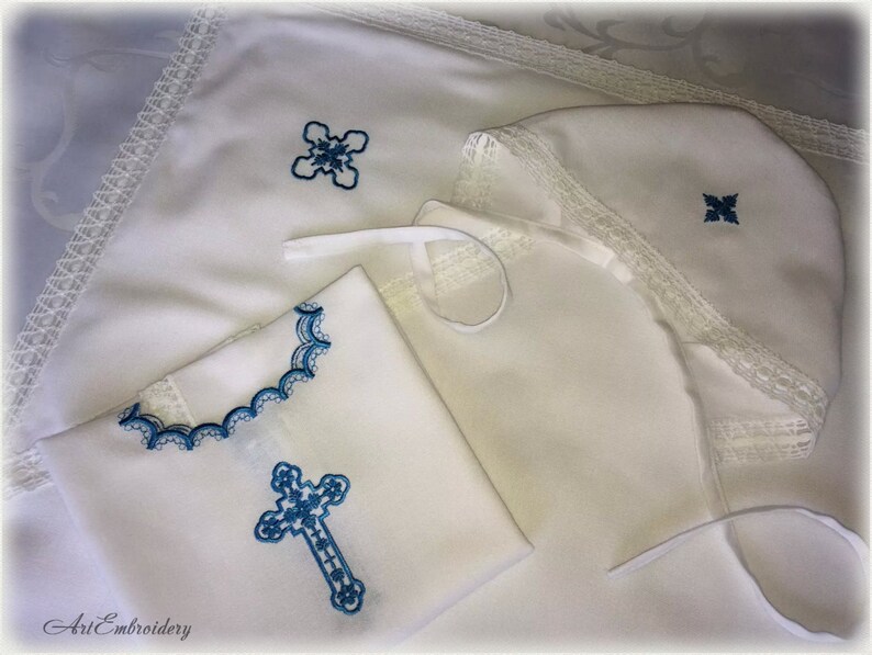 Simple Christening Embroidery Designs Set Etsy