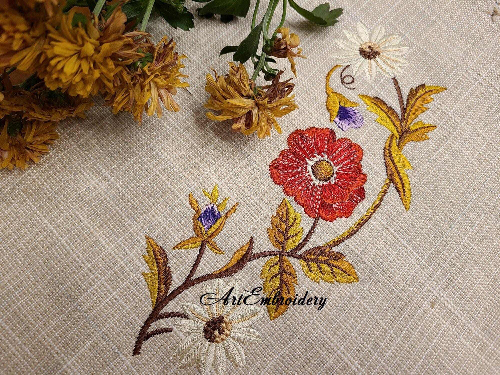 Victorian Floral Winter Floral Dress - Machine Embroidery Design