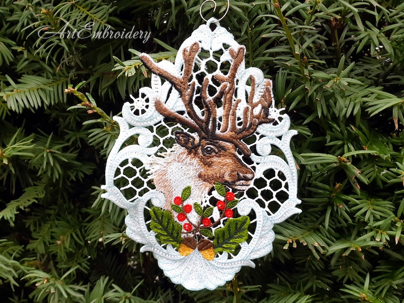 FSL Reindeer Machine Embroidery Free Standing Lace Design ...