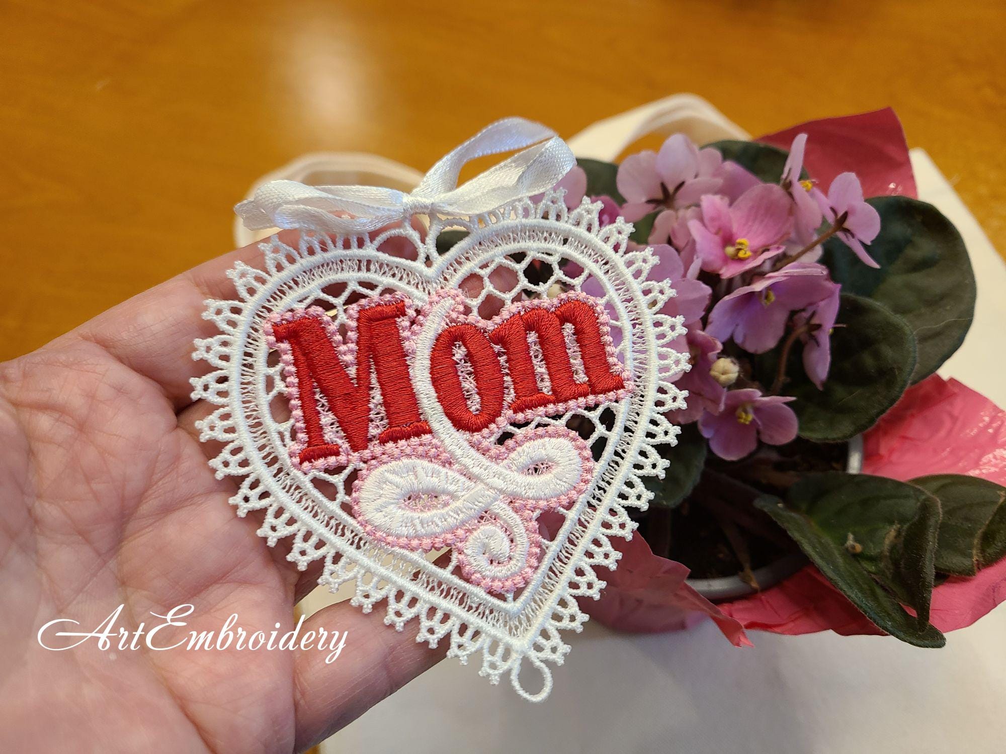 FSL "i Love You Mom" Heart – Machine Embroidery Lace Designs – Project ...