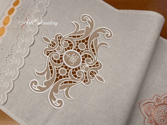 Cutwork Chistogram Motif - Machine Embroidery Cutwork Design