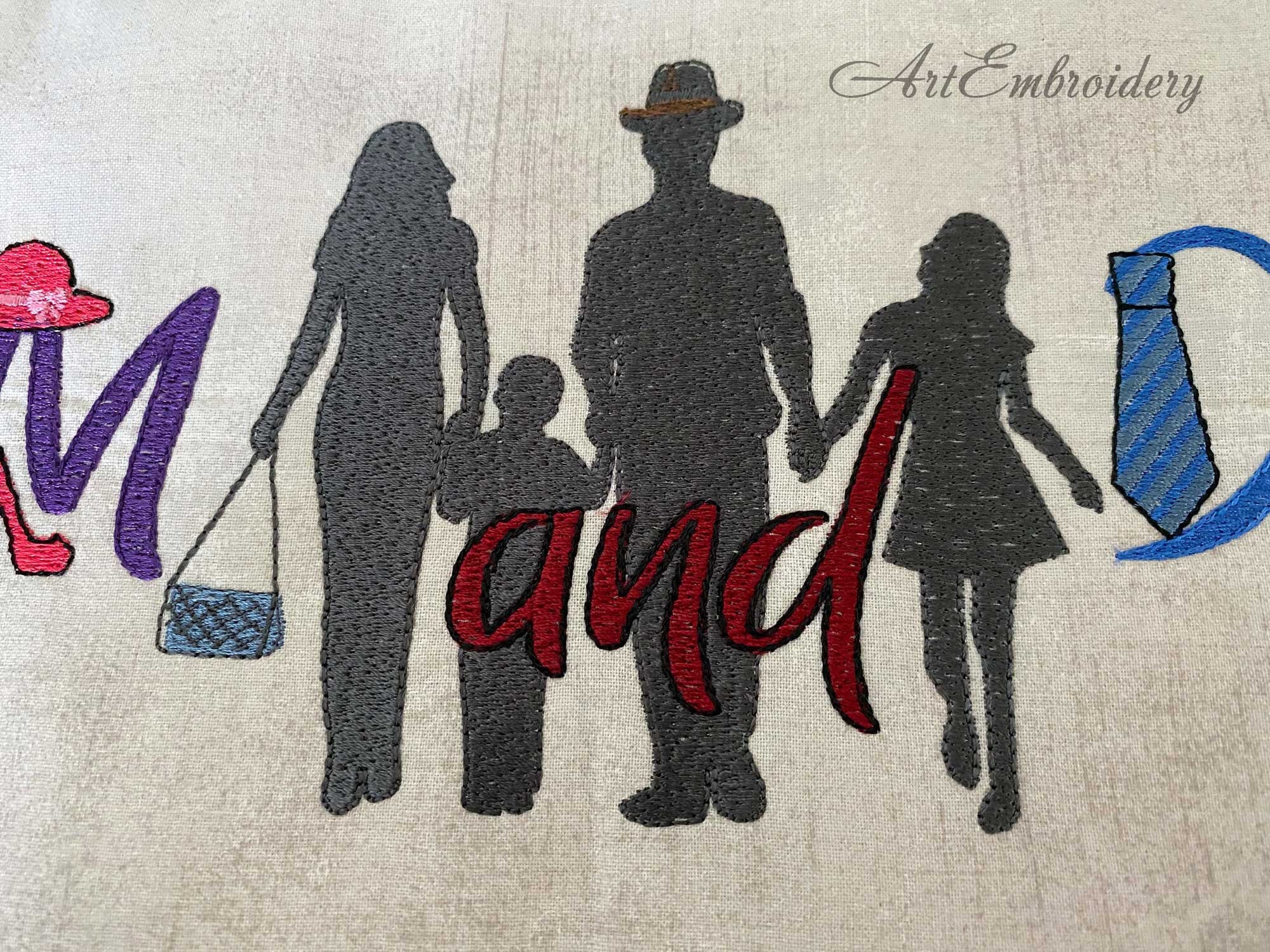 Mom and Dad Word Art Set Machine Embroidery Designs Set for - Etsy