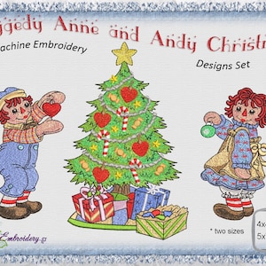 Raggedy Anne and Andy Christmas Machine Embroidery Designs - Etsy