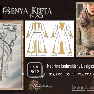 Genya Kefta – Machine Historical Embroidery Designs Set for Cosplay costume for hoop up to 8x12&quot;
