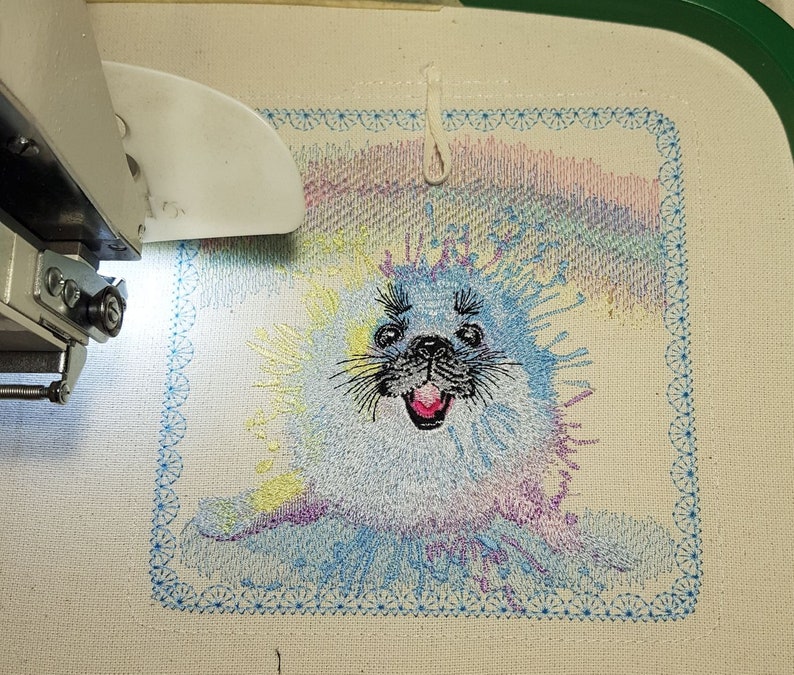 Harp Seal Machine Embroidery Design for a Babies and Etsy