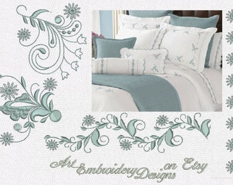 Vintage Blackwork Borders - Machine Embroidery Designs Set