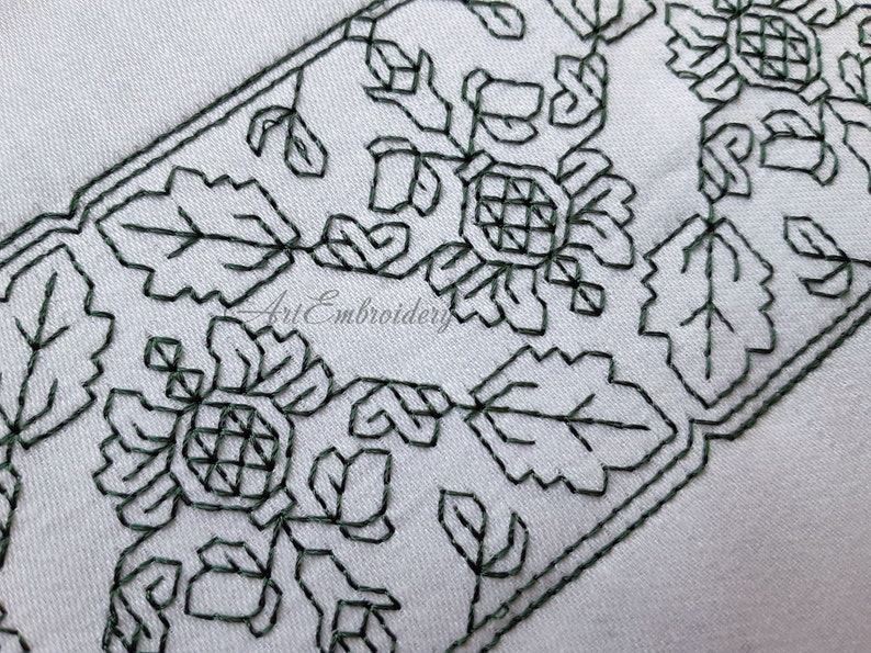 Elizabethan Pomegranate 7 Blackwork motifs in 1-4 units border Machine Embroidery Designs Set mixed sizes for hoop up to 6x10