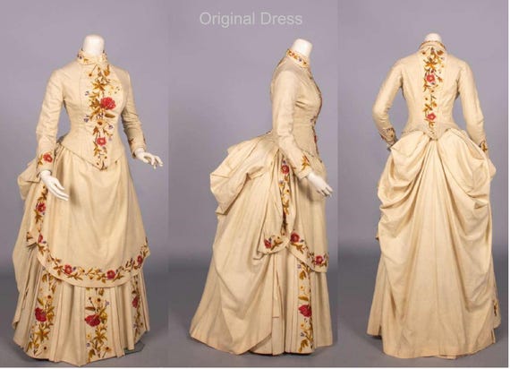 Victorian Floral Winter Floral Dress - Machine Embroidery Design