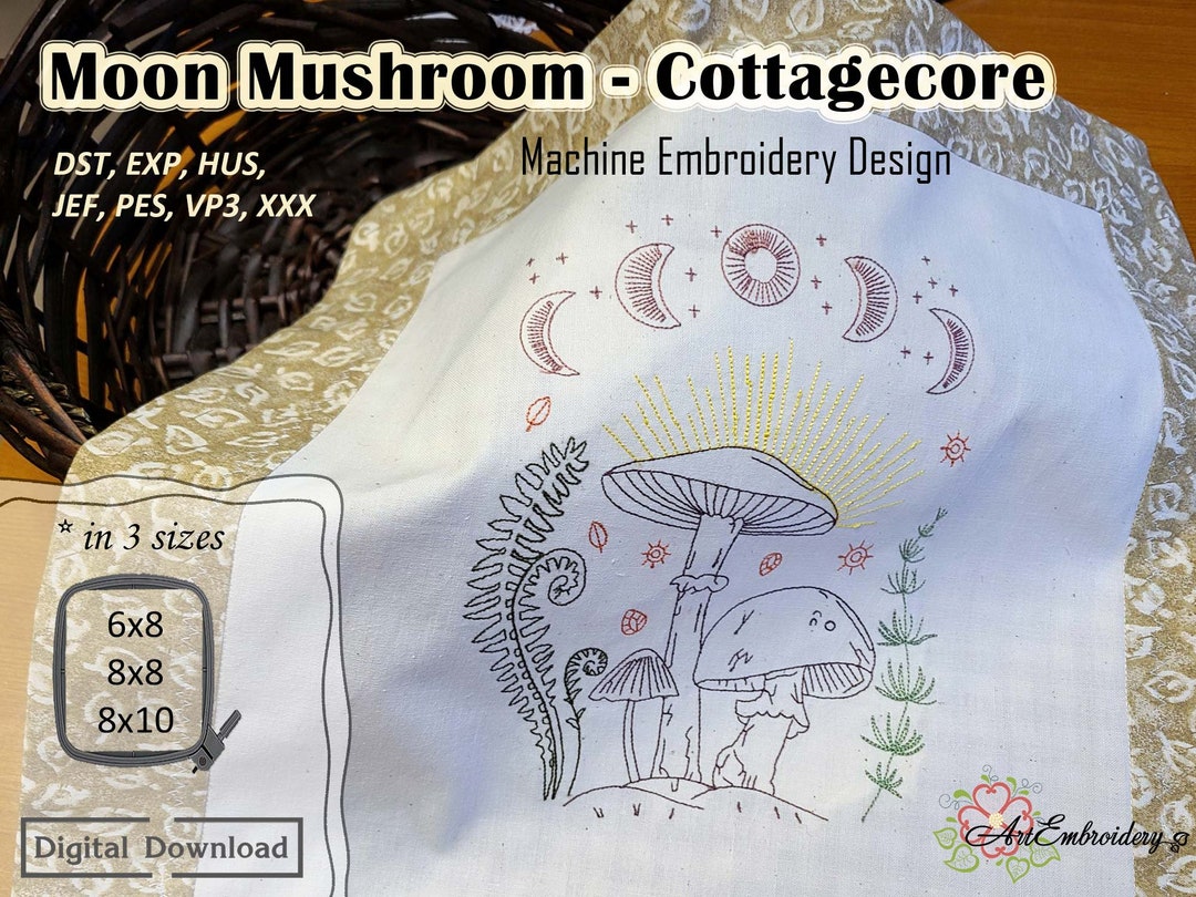 Mushroom Embroidery Kit Woodland Pattern Nature Lover Gift Cottage