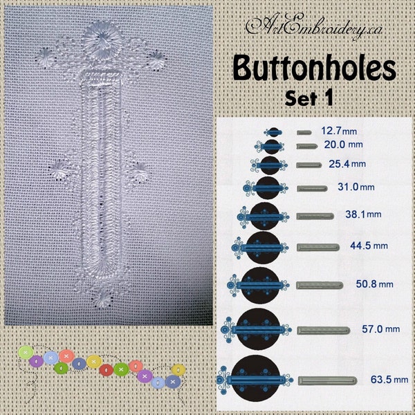 Buttonholes Set 1- Machine Embroidery Designs Set