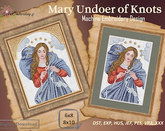 Mary Undoer of Knots – Machine Embroidery Christian Religious