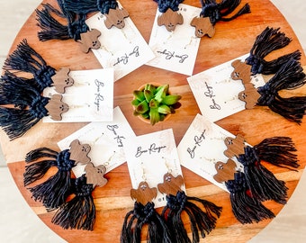 Ghost || Macramé || Earrings || Boho || Fringe || Fiber || Art || Jewelry || Fashion || Accessory || Fall || Halloween