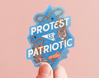 Protest is Patriotic, Tiger Illustrated Protest Sticker
