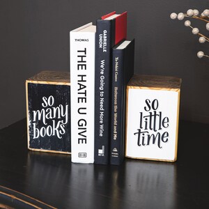 bookends holding books on table top