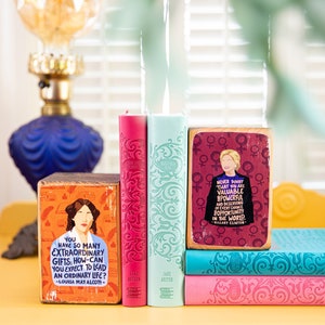 Build your own Feminist Icon bookend set, image transfer MADE TO ORDER image 6