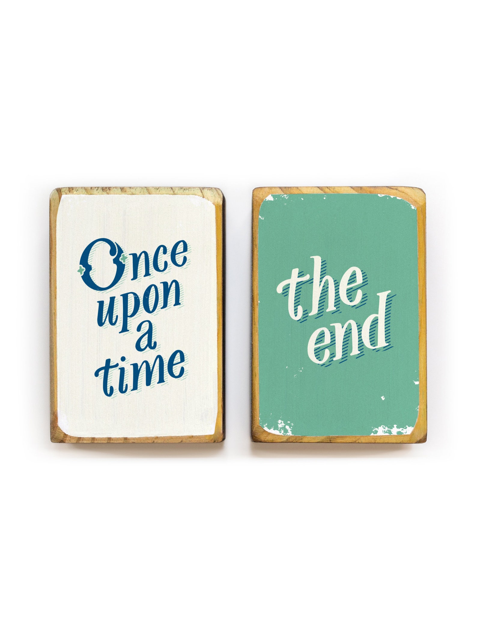 Once Upon a Time the End Storybook Wood Bookends Image | Etsy