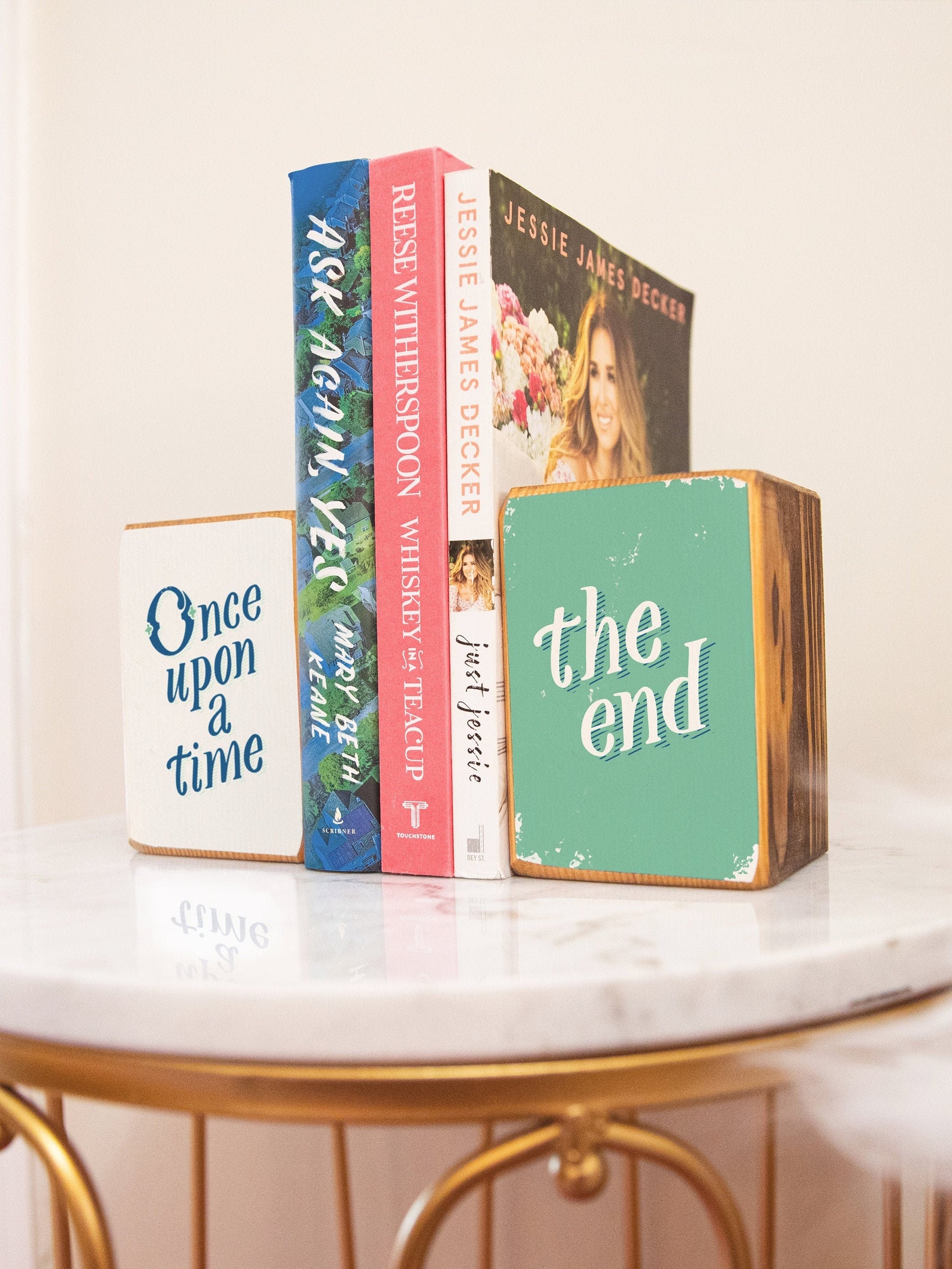 Once Upon a Time, the End, Storybook Wood Bookends, Image Transfer MADE ...