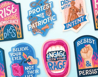 Protest Sticker Pack, set of 6 original stickers