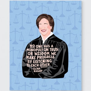 Elena Kagan quote illustration art print, 8x10 art print wall decor