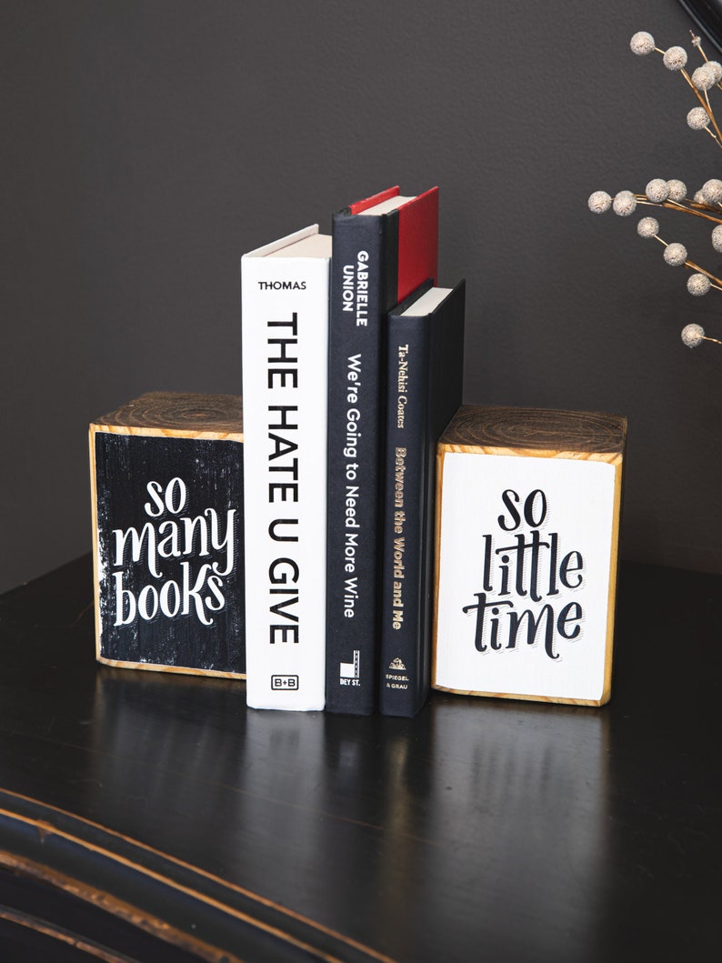 bookends holding books on table top