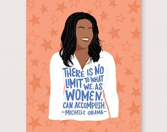 Michelle Obama Quote Art Print: Feminist Illustration, 8x10 Wall Decor
