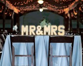 MR & MRS Marquee Letter Lights with warm white battery powered LEDs, 20cm (8inch) high