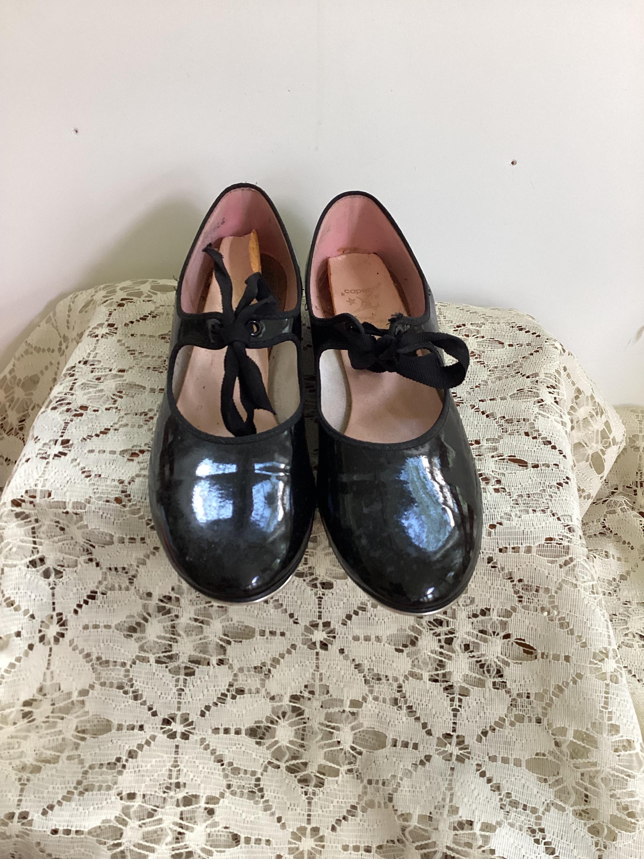 Vintage 1950s Capezio Black Patent Leather Tap Shoes - Etsy