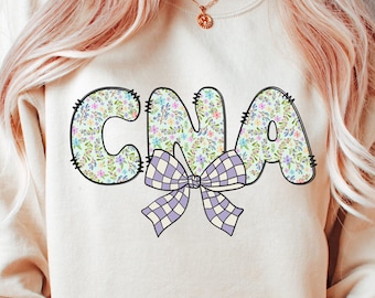 CNA png Nurse Floral Png Retro Nurse Png Coquette Png Nurse stuff png Bow png Soft Girl png Nurse gift  Wild Flowers CNA Digital Download