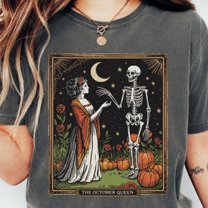October Queen Tarot Card PNG Sarcastic png Tarot Card png Skeleton Sublimation Design Halloween Tarot PNG Digital Download ONLY