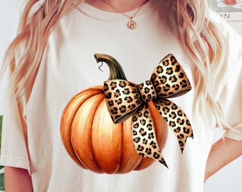 Leopard Print Bow Pumpkin Retro Halloween Coquette Pumpkin Png Fall Vibes Png Halloween Coquette Bow Png Fall Pumpkin Sublimation Autumn Png