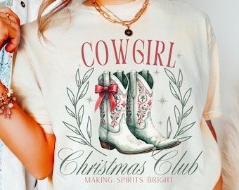 Cowgirl kerstclub png sublimatie ontwerp cowgirl laarzen clipart cowgirl hoed png western png cowgirl shirt png Instant Download